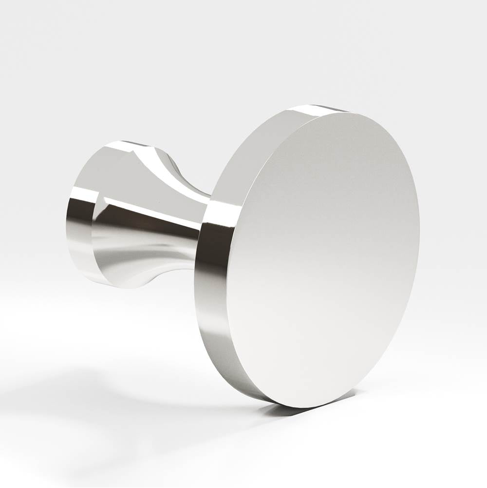 Colonial Bronze - 0.75'' diameter Round Cabinet Knob hand finished in Polished Nickel - Polished Nickel