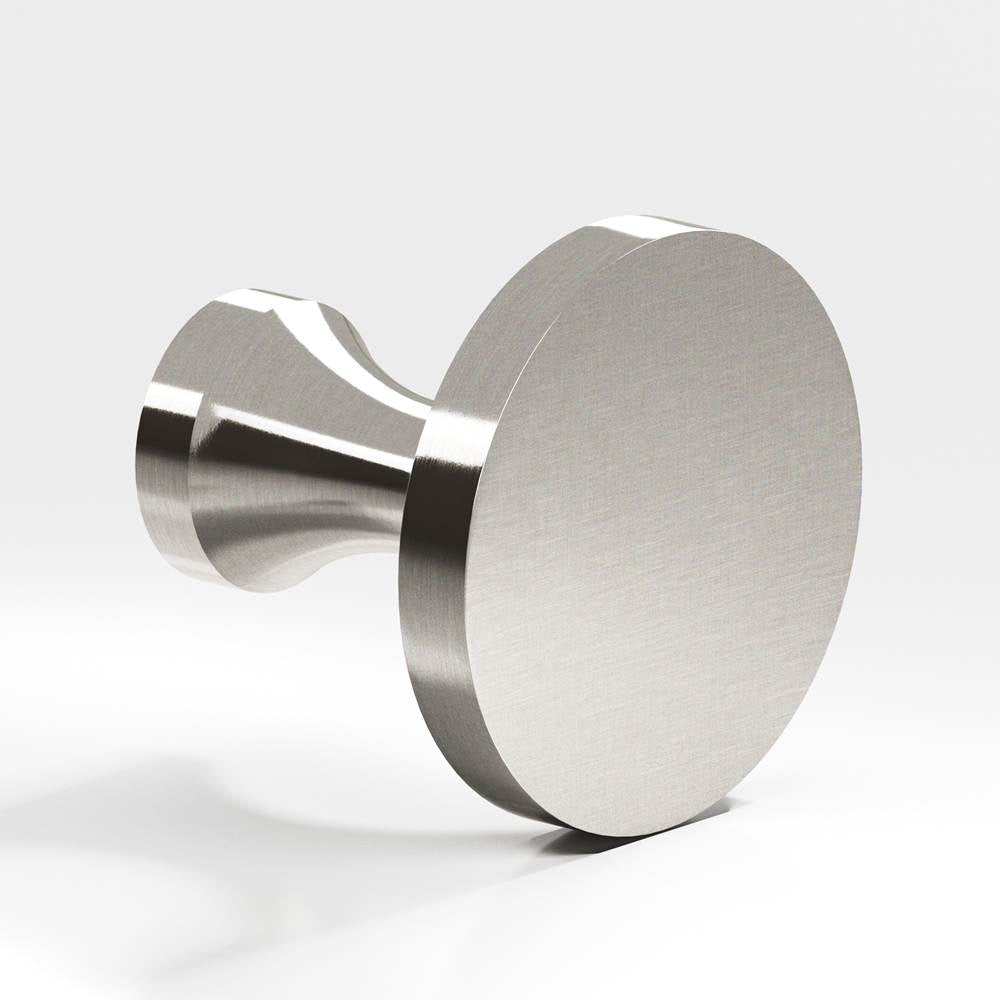 Colonial Bronze - 1.5'' diameter Round Cabinet Knob, Back-to-Back Shower Door Knob Kit hand finished in Nickel Stainless - Nickel Stainless