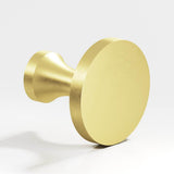 Colonial Bronze - 0.75'' diameter Round Cabinet Knob hand finished in Matte Satin Brass - Matte Satin Brass