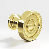Colonial Bronze - 1.25'' diameter Round, beaded Cabinet Knob, Back-to-Back Shower Door Knob Kit hand finished in Polished Brass - Polished Brass