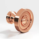 Colonial Bronze - 1.125'' diameter Round, beaded Cabinet Knob hand finished in Polished Copper - Polished Copper