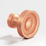 Colonial Bronze - 1.25'' diameter Round, beaded Cabinet Knob, Back-to-Back Shower Door Knob Kit hand finished in Matte Satin Copper - Matte Satin Copper