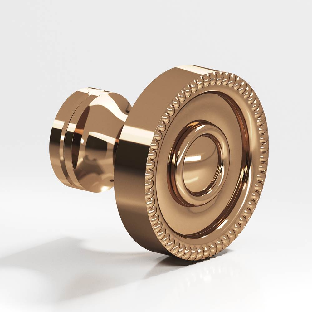Colonial Bronze - 1.25'' diameter Round, beaded Cabinet Knob, Back-to-Back Shower Door Knob Kit hand finished in Polished Bronze - Polished Bronze