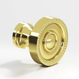 Colonial Bronze - 1.125'' diameter Round, beaded Cabinet Knob hand finished in Unlacquered Polished Brass - Unlacquered Polished Brass