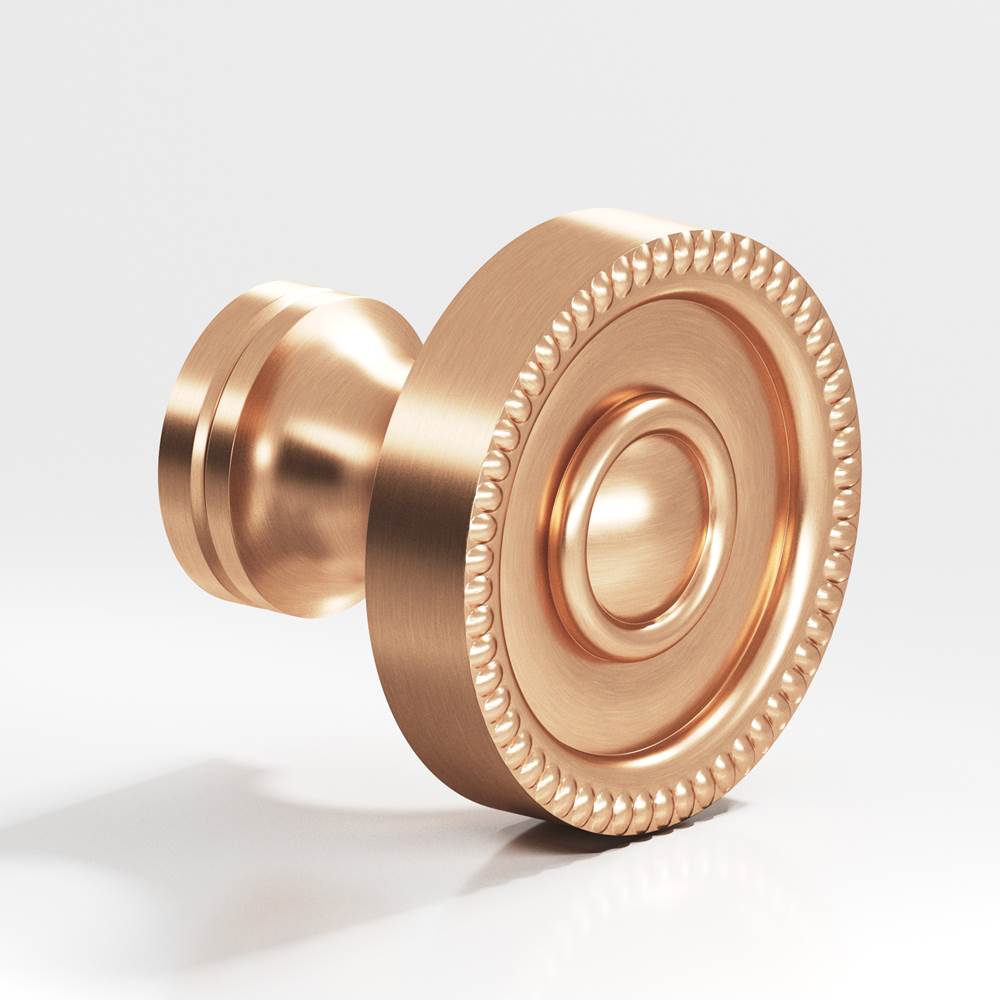 Colonial Bronze - 1.125'' diameter Round, beaded Cabinet Knob hand finished in Satin Bronze - Satin Bronze