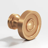 Colonial Bronze - 1.125'' diameter Round, beaded Cabinet Knob hand finished in Matte Satin Bronze - Matte Satin Bronze