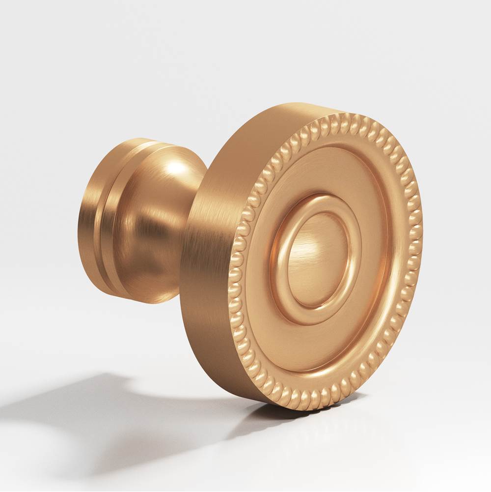 Colonial Bronze - 1.25'' diameter Round, beaded Cabinet Knob, Back-to-Back Shower Door Knob Kit hand finished in Matte Satin Bronze - Matte Satin Bronze
