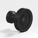 Colonial Bronze - 1.25'' diameter Round, beaded Cabinet Knob, Back-to-Back Shower Door Knob Kit hand finished in Matte Satin Black - Matte Satin Black