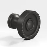 Colonial Bronze - 1.125'' diameter Round, beaded Cabinet Knob hand finished in Distressed Satin Black - Distressed Satin Black