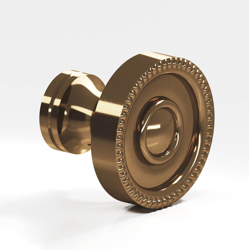 Colonial Bronze - 1.25'' diameter Round, beaded Cabinet Knob, Back-to-Back Shower Door Knob Kit hand finished in Light Statuary Bronze - Light Statuary Bronze