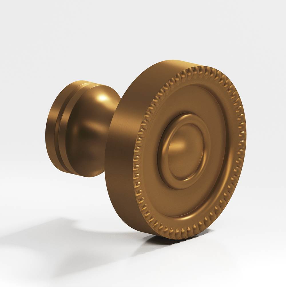 Colonial Bronze - 1.25'' diameter Round, beaded Cabinet Knob, Back-to-Back Shower Door Knob Kit hand finished in Matte Light Statuary Bronze - Matte Light Statuary Bronze