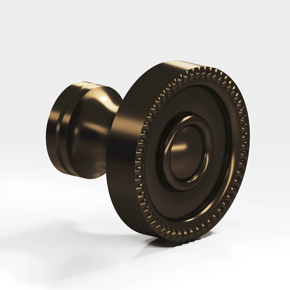 Colonial Bronze - 1.25'' diameter Round, beaded Cabinet Knob, Back-to-Back Shower Door Knob Kit hand finished in Oil Rubbed Bronze - Oil Rubbed Bronze