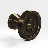 Colonial Bronze - 1.25'' diameter Round, beaded Cabinet Knob, Back-to-Back Shower Door Knob Kit hand finished in Oil Rubbed Bronze - Oil Rubbed Bronze