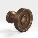 Colonial Bronze - 1.25'' diameter Round, beaded Cabinet Knob, Back-to-Back Shower Door Knob Kit hand finished in Matte Oil Rubbed Bronze - Matte Oil Rubbed Bronze