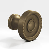 Colonial Bronze - 1.25'' diameter Round, beaded Cabinet Knob, Back-to-Back Shower Door Knob Kit hand finished in Distressed Oil Rubbed Bronze - Distressed Oil Rubbed Bronze