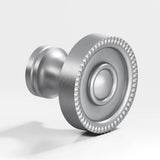 Colonial Bronze - 1.25'' diameter Round, beaded Cabinet Knob, Back-to-Back Shower Door Knob Kit hand finished in Matte Satin Chrome - Matte Satin Chrome