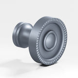 Colonial Bronze - 1.125'' diameter Round, beaded Cabinet Knob hand finished in Frost Chrome - Frost Chrome