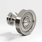 Colonial Bronze - 1.125'' diameter Round, beaded Cabinet Knob hand finished in Nickel Stainless - Nickel Stainless