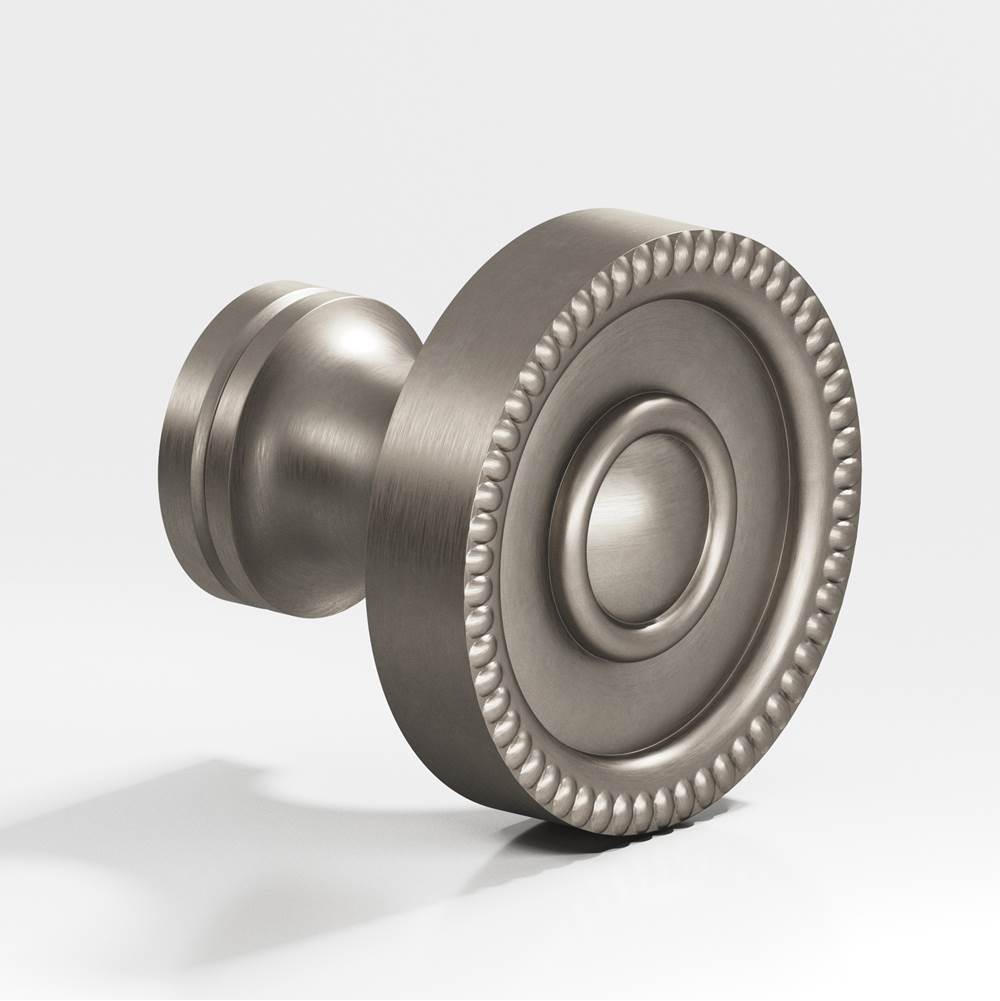 Colonial Bronze - 1.25'' diameter Round, beaded Cabinet Knob, Back-to-Back Shower Door Knob Kit hand finished in Matte Pewter - Matte Pewter