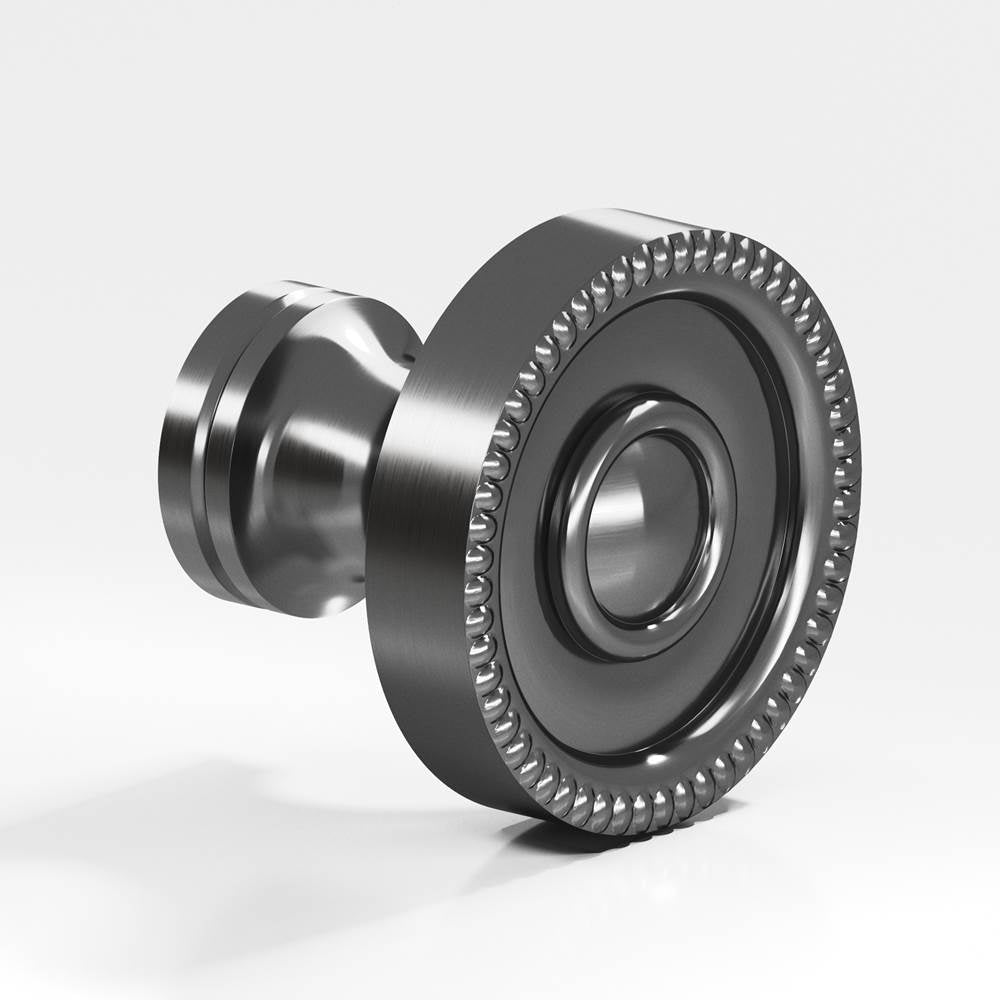 Colonial Bronze - 1.125'' diameter Round, beaded Cabinet Knob hand finished in Graphite - Graphite