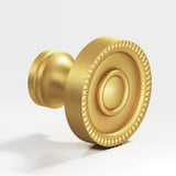 Colonial Bronze - 1.25'' diameter Round, beaded Cabinet Knob, Back-to-Back Shower Door Knob Kit hand finished in Frost Brass - Frost Brass