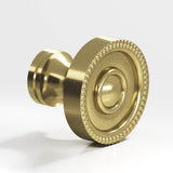 Colonial Bronze - 1.125'' diameter Round, beaded Cabinet Knob hand finished in Antique Brass - Antique Brass