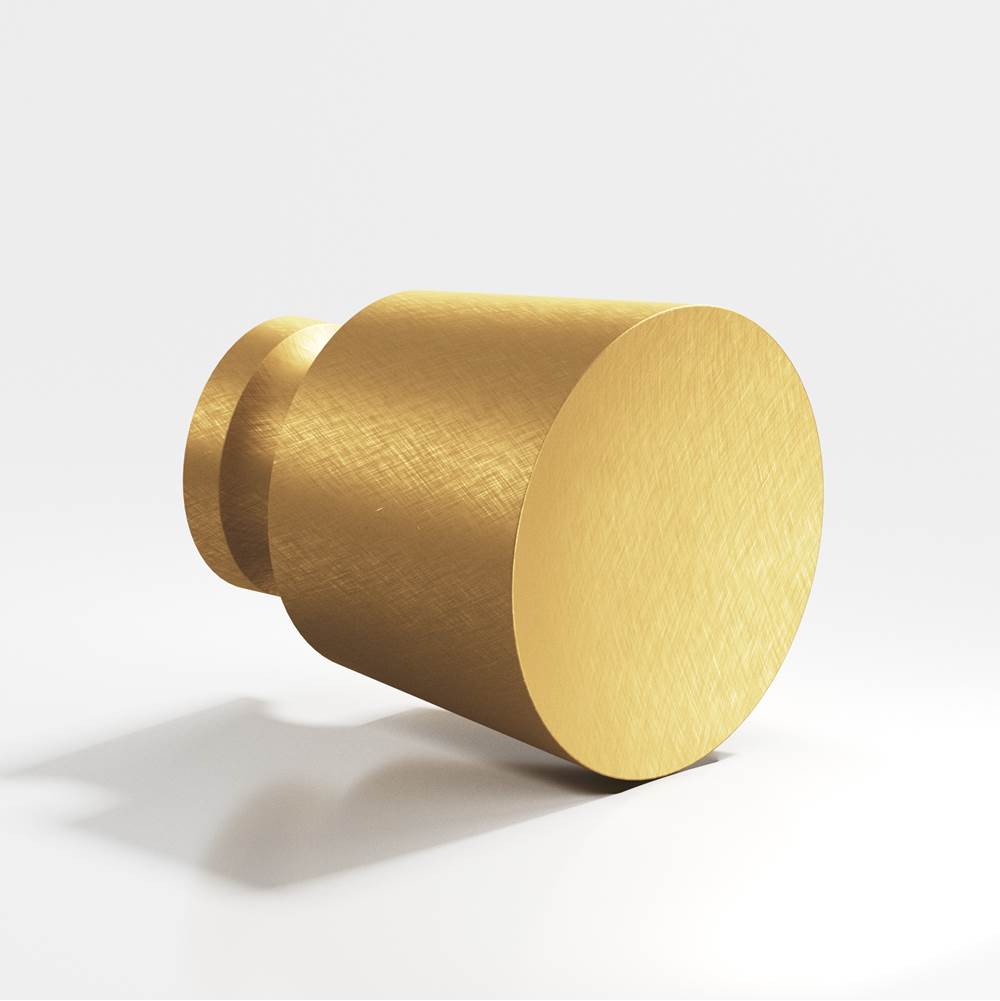Colonial Bronze - 1'' diameter Round, tapered Cabinet Knob, Back-to-Back Shower Door Knob Kit hand finished in Weathered Brass - Weathered Brass