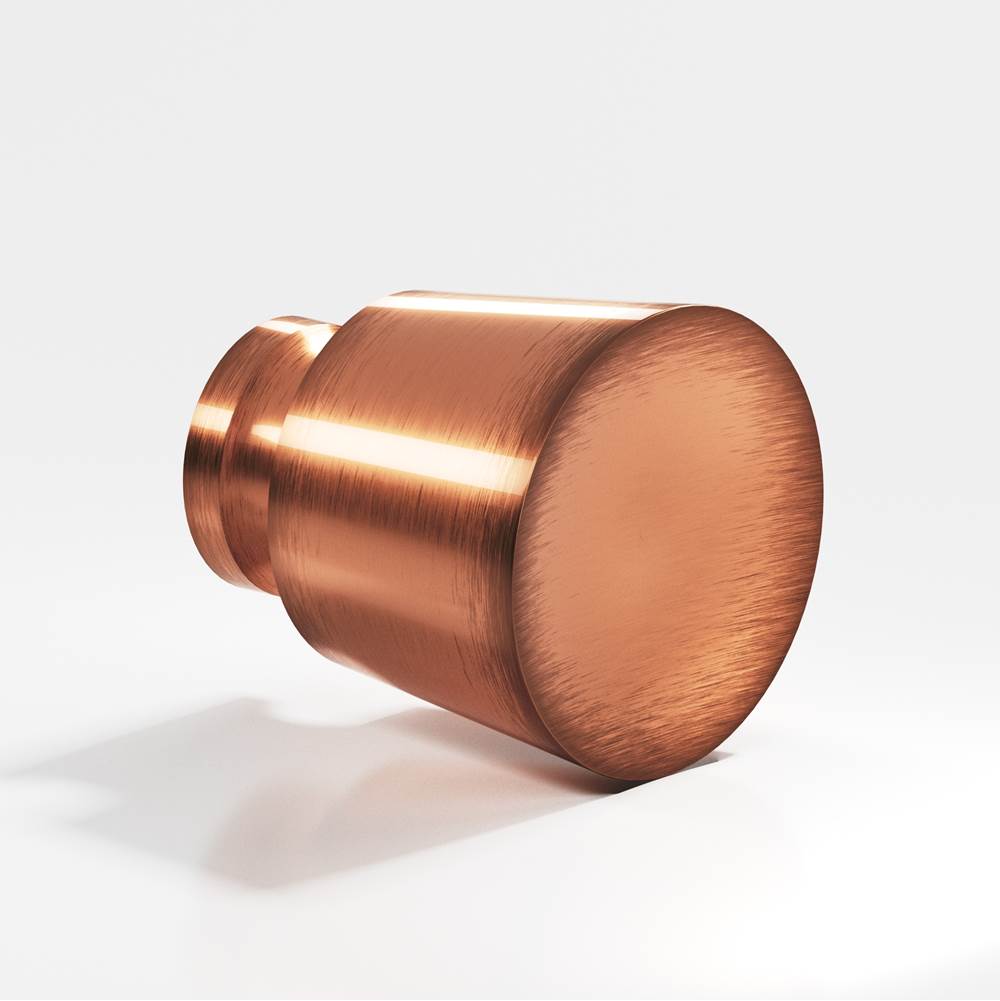 Colonial Bronze - 1'' diameter Round, tapered Cabinet Knob, Back-to-Back Shower Door Knob Kit hand finished in Antique Copper - Antique Copper