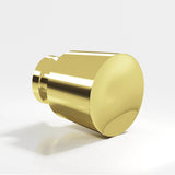 Colonial Bronze - 1'' diameter Round, tapered Cabinet Knob, Back-to-Back Shower Door Knob Kit hand finished in Unlacquered Polished Brass - Unlacquered Polished Brass