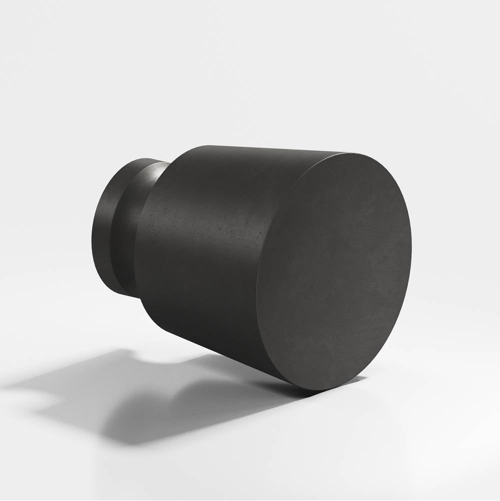 Colonial Bronze - 1'' diameter Round, tapered Cabinet Knob, Back-to-Back Shower Door Knob Kit hand finished in Distressed Satin Black - Distressed Satin Black