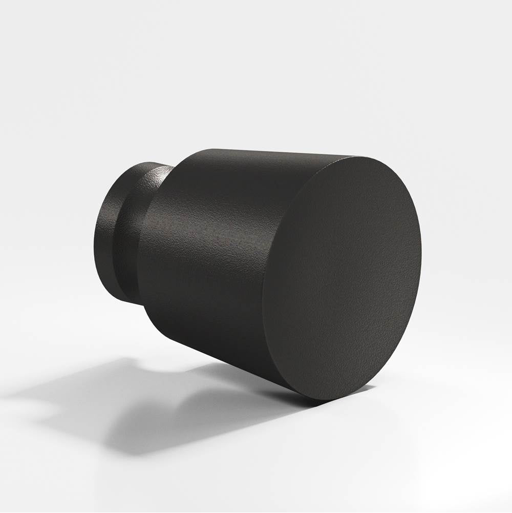 Colonial Bronze - 1'' diameter Round, tapered Cabinet Knob, Back-to-Back Shower Door Knob Kit hand finished in Frost Black - Frost Black