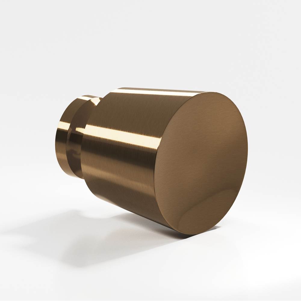 Colonial Bronze - 1.25'' diameter Round, tapered Cabinet Knob, Back-to-Back Shower Door Knob Kit hand finished in Light Statuary Bronze - Light Statuary Bronze
