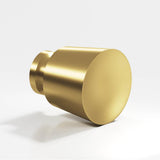 Colonial Bronze - 1.25'' diameter Round, tapered Cabinet Knob, Back-to-Back Shower Door Knob Kit hand finished in Unlacquered Satin Brass - Unlacquered Satin Brass