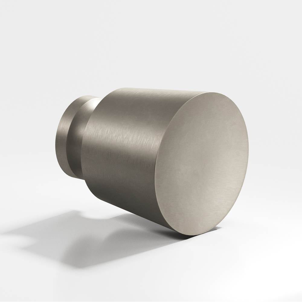 Colonial Bronze - 1'' diameter Round, tapered Cabinet Knob, Back-to-Back Shower Door Knob Kit hand finished in Matte Pewter - Matte Pewter