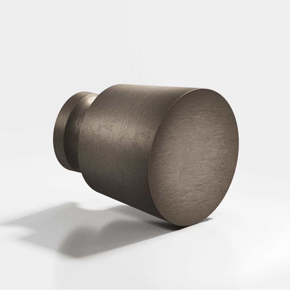 Colonial Bronze - 1.25'' diameter Round, tapered Cabinet Knob, Back-to-Back Shower Door Knob Kit hand finished in Distressed Pewter - Distressed Pewter