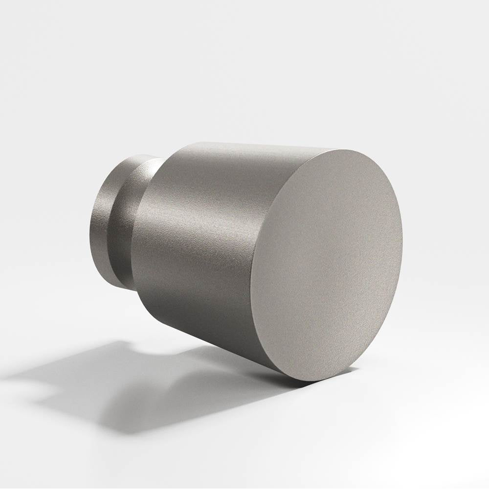 Colonial Bronze - 1'' diameter Round, tapered Cabinet Knob, Back-to-Back Shower Door Knob Kit hand finished in Frost Nickel - Frost Nickel