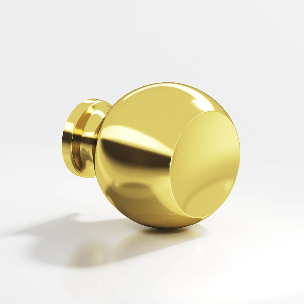 Colonial Bronze - 1'' diameter Round Cabinet Knob hand finished in French Gold - French Gold