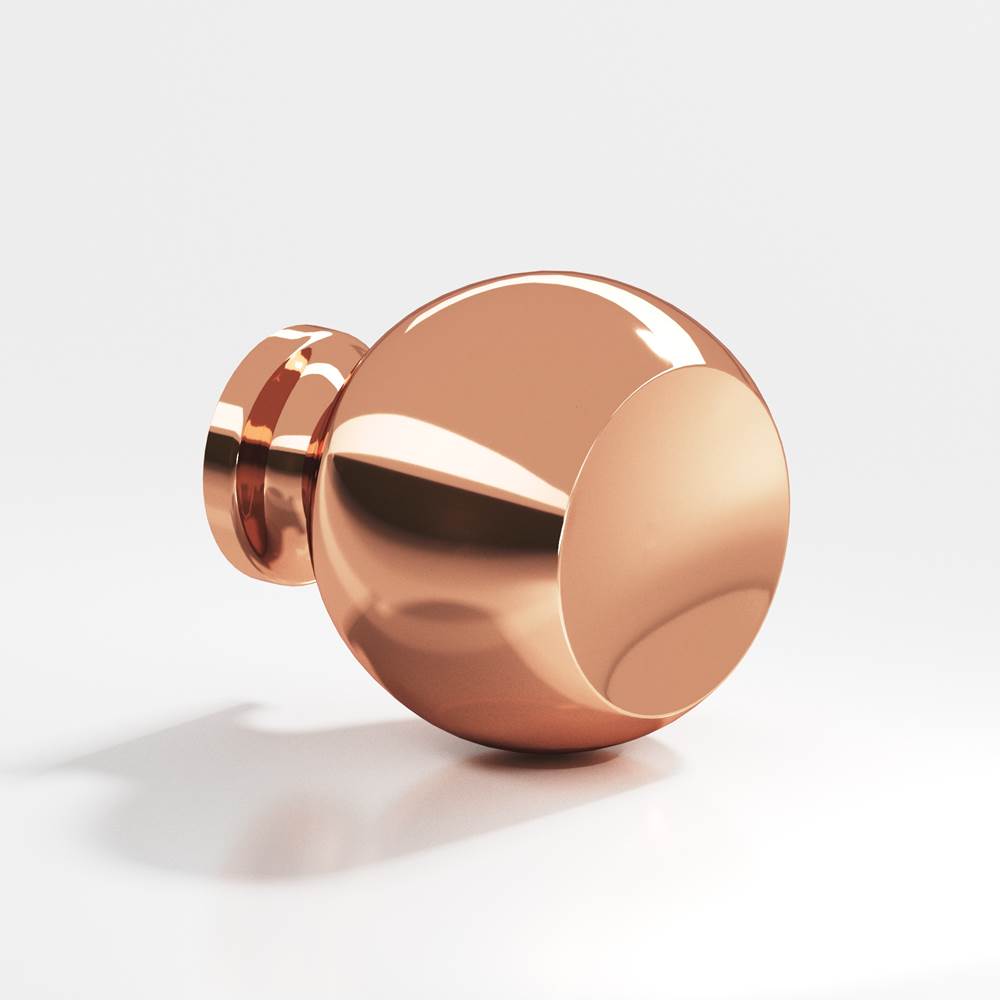 Colonial Bronze - 1.25'' diameter Round Cabinet Knob, Back-to-Back Shower Door Knob Kit hand finished in Polished Copper - Polished Copper
