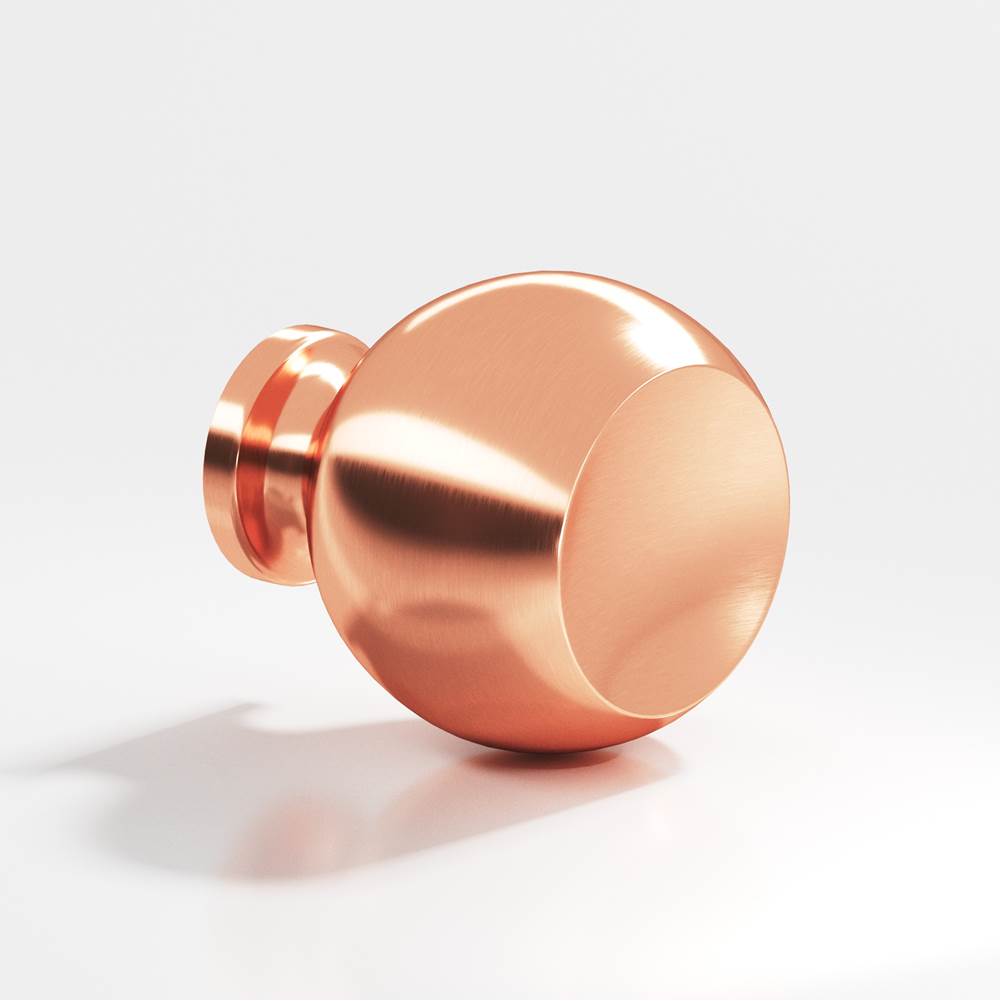 Colonial Bronze - 1.25'' diameter Round Cabinet Knob, Back-to-Back Shower Door Knob Kit hand finished in Satin Copper - Satin Copper