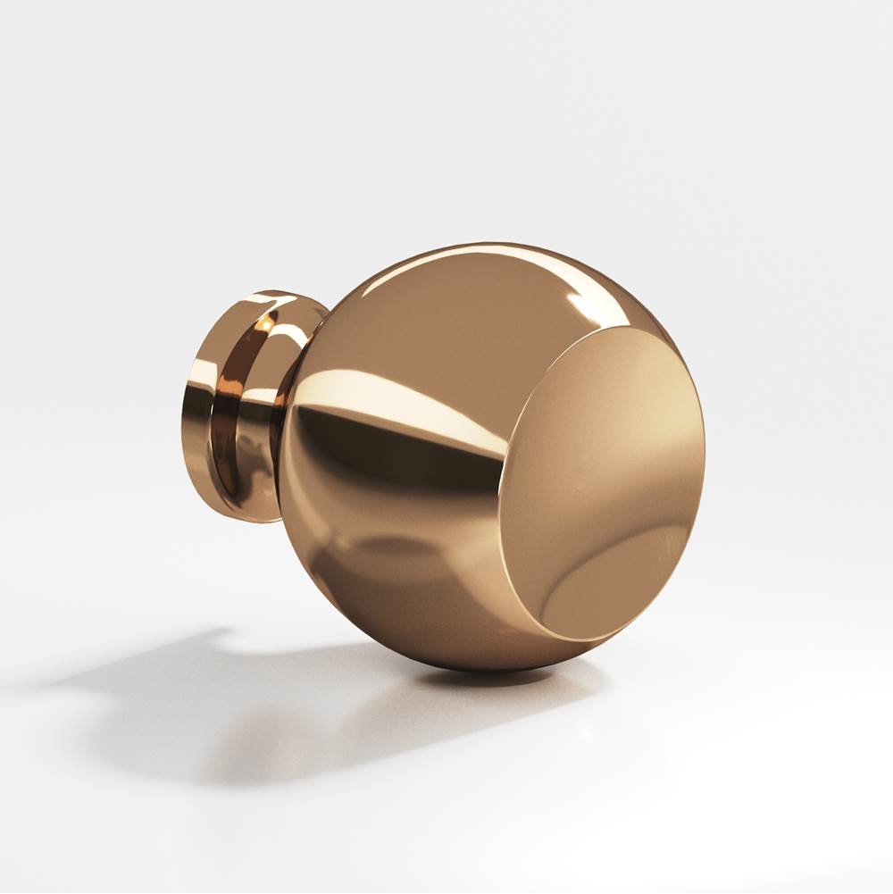 Colonial Bronze - 1.25'' diameter Round Cabinet Knob, Back-to-Back Shower Door Knob Kit hand finished in Polished Bronze - Polished Bronze
