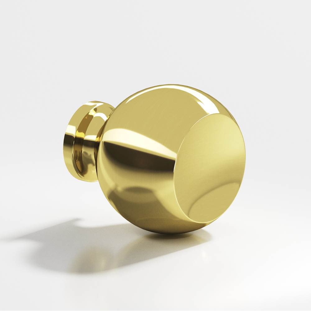 Colonial Bronze - 1.25'' diameter Round Cabinet Knob, Back-to-Back Shower Door Knob Kit hand finished in Unlacquered Polished Brass - Unlacquered Polished Brass