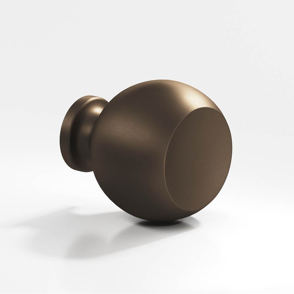 Colonial Bronze - 1.25'' diameter Round Cabinet Knob, Back-to-Back Shower Door Knob Kit hand finished in Heritage Bronze - Heritage Bronze