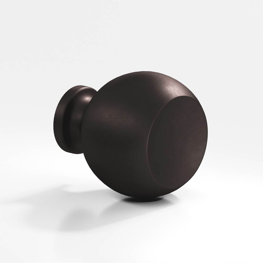 Colonial Bronze - 1.25'' diameter Round Cabinet Knob, Back-to-Back Shower Door Knob Kit hand finished in Matte Dark Statuary Bronze - Matte Dark Statuary Bronze