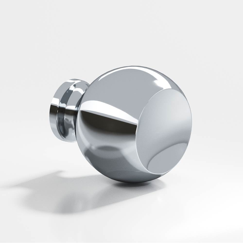 Colonial Bronze - 1'' diameter Round Cabinet Knob hand finished in Polished Chrome - Polished Chrome
