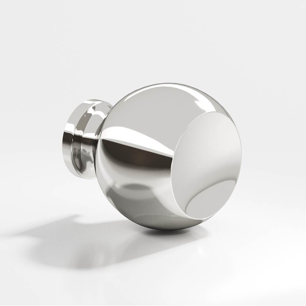 Colonial Bronze - 1.25'' diameter Round Cabinet Knob, Back-to-Back Shower Door Knob Kit hand finished in Polished Nickel - Polished Nickel