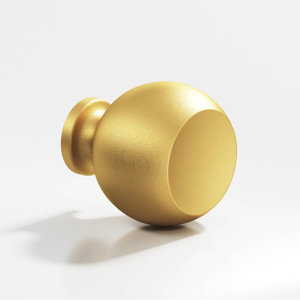Colonial Bronze - 1.25'' diameter Round Cabinet Knob, Back-to-Back Shower Door Knob Kit hand finished in Frost Brass - Frost Brass