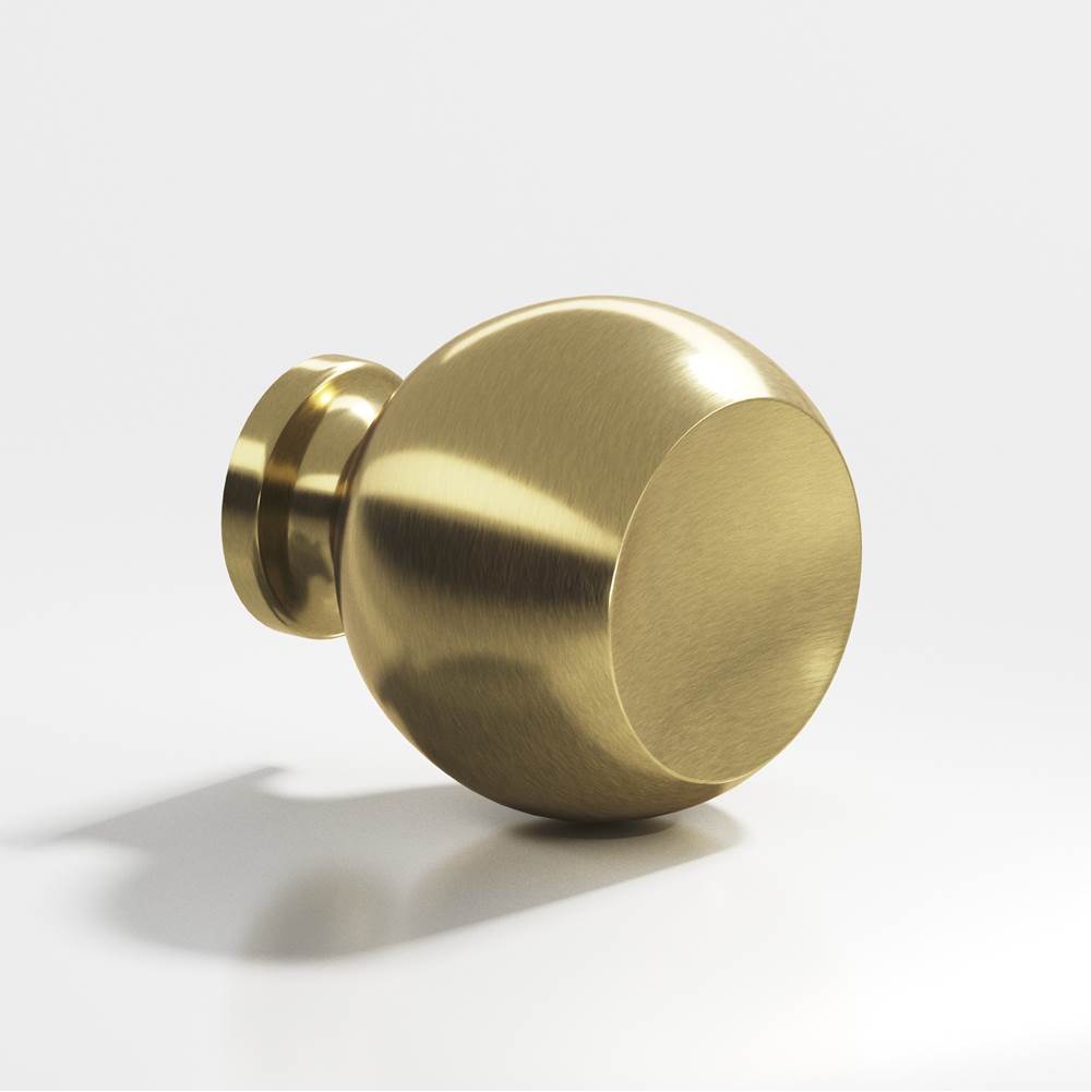 Colonial Bronze - 1.25'' diameter Round Cabinet Knob, Back-to-Back Shower Door Knob Kit hand finished in Antique Brass - Antique Brass