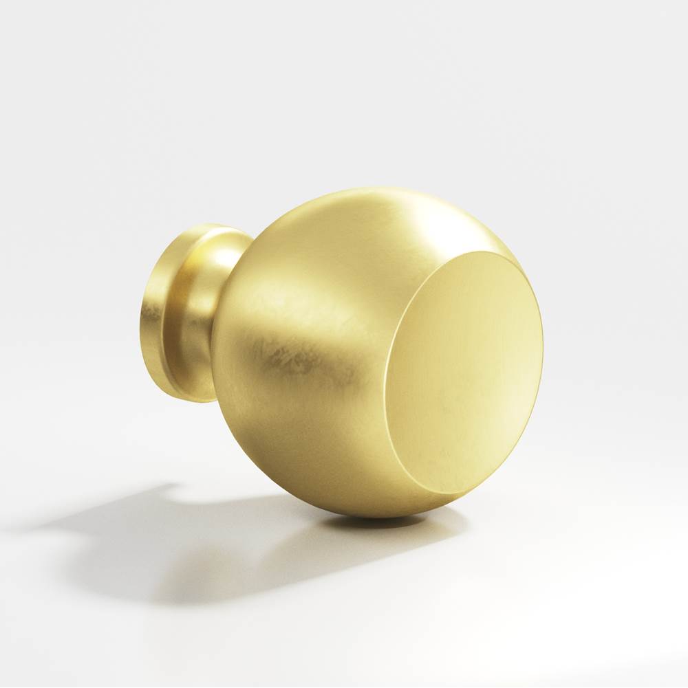 Colonial Bronze - 1.25'' diameter Round Cabinet Knob, Back-to-Back Shower Door Knob Kit hand finished in Matte Satin Brass - Matte Satin Brass