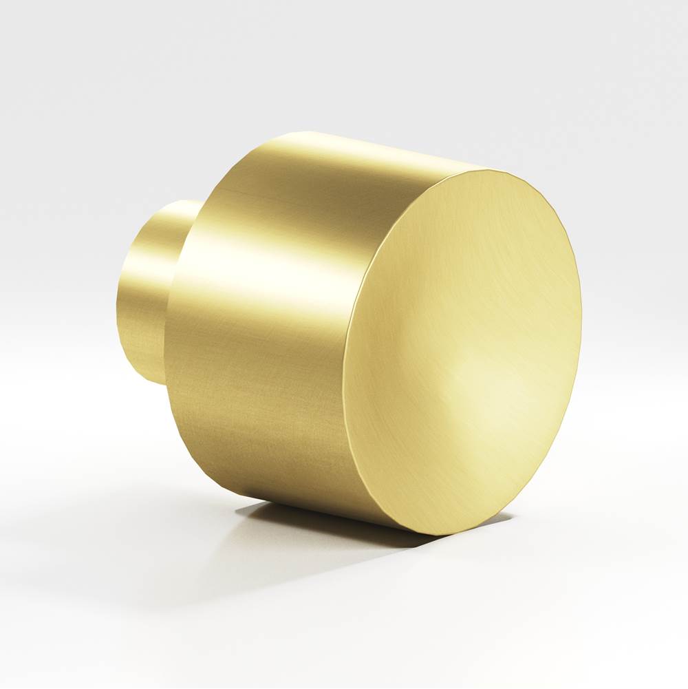 Colonial Bronze - 1.25'' diameter Round Cabinet Knob hand finished in Matte Satin Brass - Matte Satin Brass