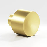 Colonial Bronze - 1'' diameter Round Cabinet Knob hand finished in Matte Satin Brass - Matte Satin Brass